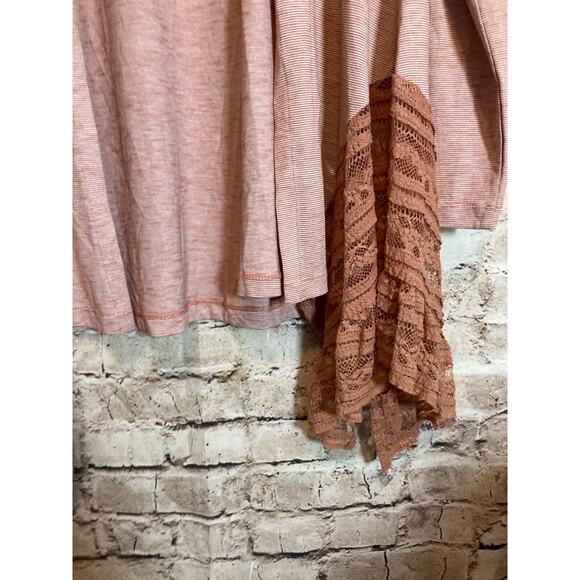 LOGO Lori Goldstein Top Womens Medium Rust Open Front Lagenlook Flowy Stretch - Picture 7 of 14